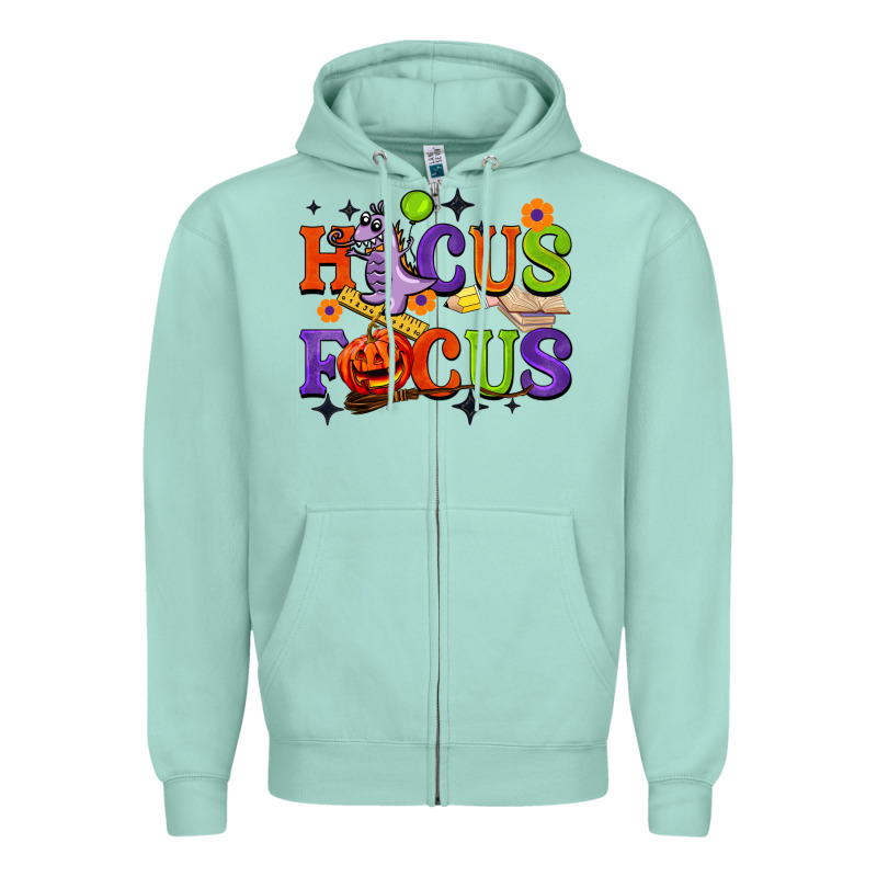 Hocus Focus Halloween Teacher Zipper Hoodie by BarkalooDesign | Teevron