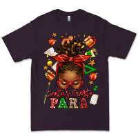 Plum santa's favorite para afro messy bun Premium Tee - texasbilliewilder