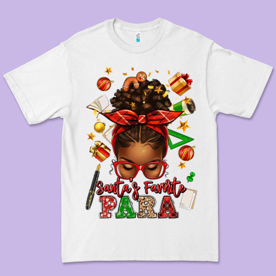 Santa's Favorite Para Afro Messy Bun Premium Tee Designed By Texasbilliewilder