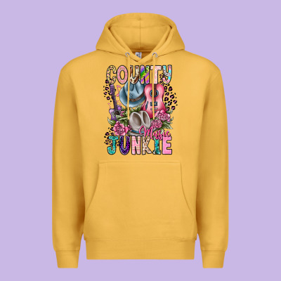 Country Music Junkie Premium Hoodie Designed By Cowhidedigitalart