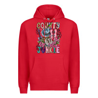 Red country music junkie Premium Hoodie - CowhideDigitalArt