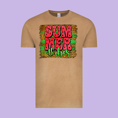 Summer Vibes Watermelon Leopard Background Vintage Tee Designed By Jasminsmagicworld