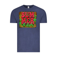 Vintage Denim summer vibes watermelon leopard background Vintage Tee - Jasminsmagicworld