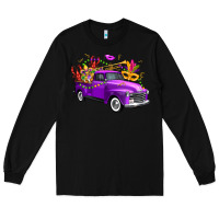 Black Mardi Gras Truck King's Cake Long Sleeve Tee - FaDigitalArtStudio