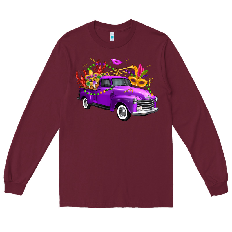Mardi Gras Truck King's Cake Long Sleeve Tee by FaDigitalArtStudio | Teevron
