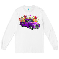White Mardi Gras Truck King's Cake Long Sleeve Tee - FaDigitalArtStudio