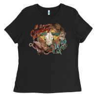 Black Cowboy wild and free western Ladies Tee - HowdyJamesFarm