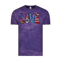 Cloud Purple 4th Of July love gnome Vintage Tee - HowdyJamesFarm