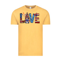 Vintage Mustard 4th Of July love gnome Vintage Tee - HowdyJamesFarm