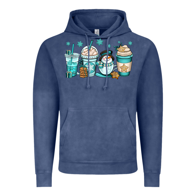 Winter Coffee Cups Vintage Hoodie by OliviaCreatesArt | Teevron