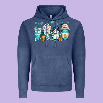 Winter Coffee Cups Vintage Hoodie Designed By Oliviacreatesart
