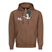Chestnut stork with baby boy Zipper Hoodie - BarkalooDesign