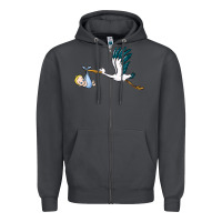 Smoke stork with baby boy Zipper Hoodie - BarkalooDesign