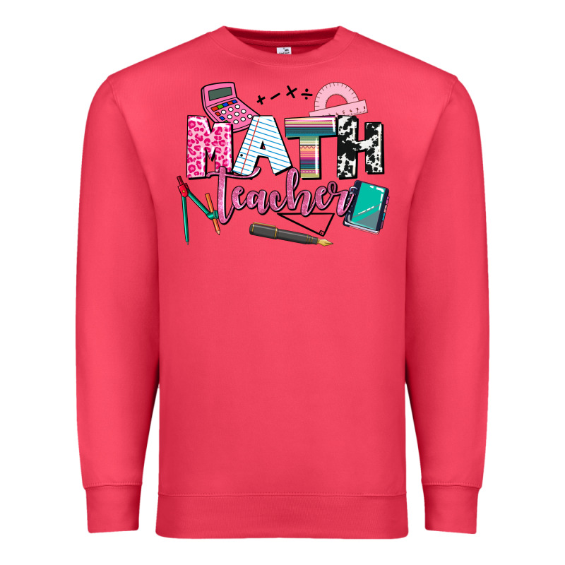 Math Teacher Premium Sweatshirt by AdoDesignShop | Teevron