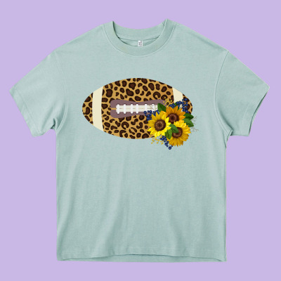 Leopard Print Footbal Heavy Core Tee Designed By Bettercallsaul