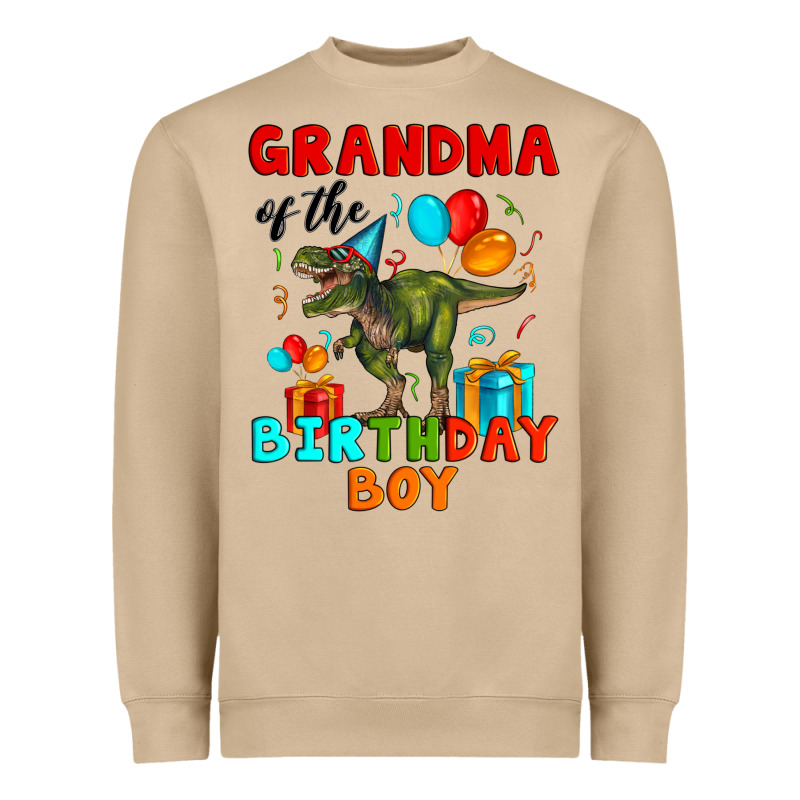 Grandma Of The Birthday Boy T Rex Heavyweight Sweatshirt by Artiststas | Teevron