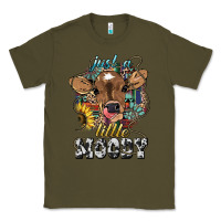 Army Green Just a little moody baby cow Classic Tee - HowdyJamesFarm