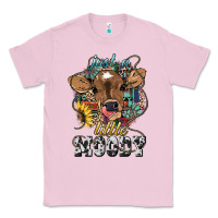 Bubblegum Pink Just a little moody baby cow Classic Tee - HowdyJamesFarm