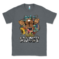 Charcoal Heather Just a little moody baby cow Classic Tee - HowdyJamesFarm