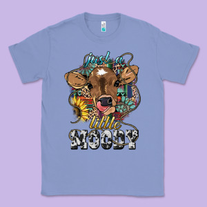 Just A Little Moody Baby Cow Classic Tee Designed By Howdyjamesfarm