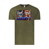 Vintage Olive Sweet land of liberty 4th of july Vintage Tee - CowGirlArtShop