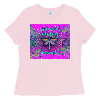 Bubblegum Pink just a girl who loves dragonfiles Ladies Tee - TumblerDesignByShophia