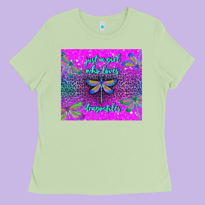 Just A Girl Who Loves Dragonfiles Ladies Tee Designed By Tumblerdesignbyshophia