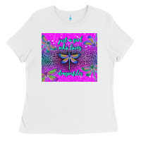 White just a girl who loves dragonfiles Ladies Tee - TumblerDesignByShophia