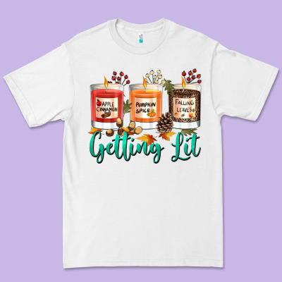 Candles With Fall Getting Lit Premium Tee Designed By Texasbilliewilder