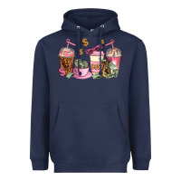 Navy boss lady coffee cups Heavyweight Hoodie - AdoDesignShop