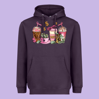 Boss Lady Coffee Cups Heavyweight Hoodie Designed By Adodesignshop