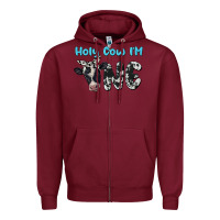 Burgundy holy cow i'm one Zipper Hoodie - BarkalooDesign