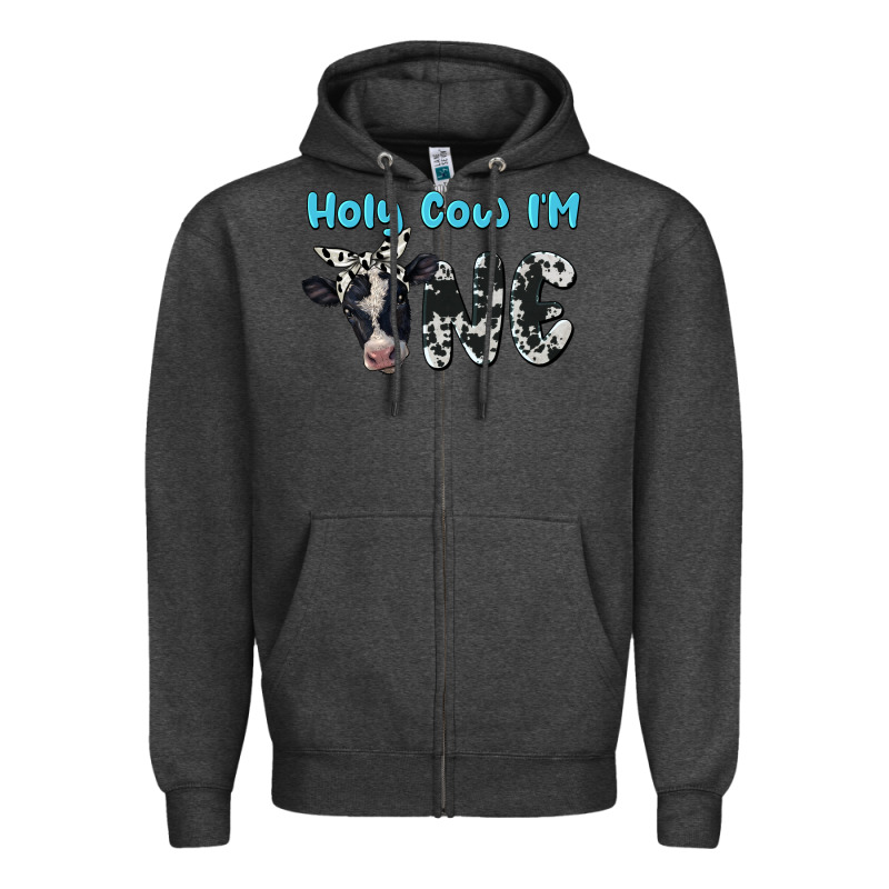 Holy Cow I'm One Zipper Hoodie by BarkalooDesign | Teevron