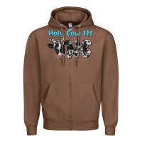 Chestnut holy cow i'm one Zipper Hoodie - BarkalooDesign