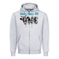 Heather Grey holy cow i'm one Zipper Hoodie - BarkalooDesign