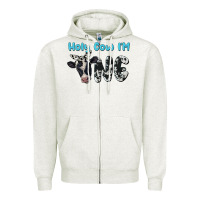 Oatmeal Heather holy cow i'm one Zipper Hoodie - BarkalooDesign