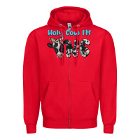 Red holy cow i'm one Zipper Hoodie - BarkalooDesign