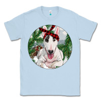 Dusty Blue Bull Terrier And Farm Classic Tee - RanaPortraitStore