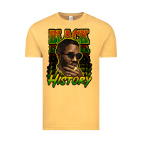 Vintage Mustard Black history afro man Vintage Tee - HowdyJamesFarm