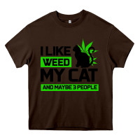 Chocolate Brown Cat Weed I Like My Cat Gift Heavy Core Tee - Bettercallsaul