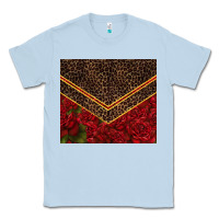 Dusty Blue red roses with leopard Classic Tee - TumblerDesignByShophia
