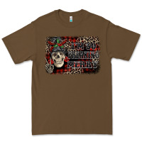 Cacao I'm so freaking merry skeleton messy bun Premium Tee - NancyCooperArtShop