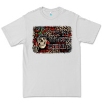 Dove Grey I'm so freaking merry skeleton messy bun Premium Tee - NancyCooperArtShop