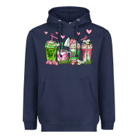 Navy botanic coffee cups Heavyweight Hoodie - AdoDesignShop