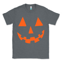 Charcoal Heather Halloween Pumpkin Face Gift Creepy Spooky Horror Classic Tee - maiPhamDesign