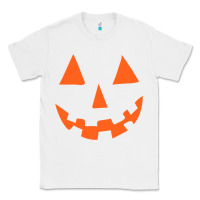 White Halloween Pumpkin Face Gift Creepy Spooky Horror Classic Tee - maiPhamDesign