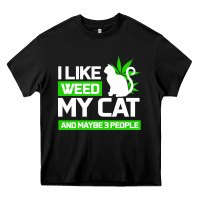Black Cat Weed I Like My Cat Gift Heavy Core Tee - Bettercallsaul