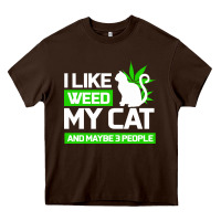 Chocolate Brown Cat Weed I Like My Cat Gift Heavy Core Tee - Bettercallsaul