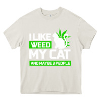 Cream Cat Weed I Like My Cat Gift Heavy Core Tee - Bettercallsaul