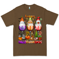 Cacao Happy Hallothanksmas wine glasses and gnomes Premium Tee - texasbilliewilder